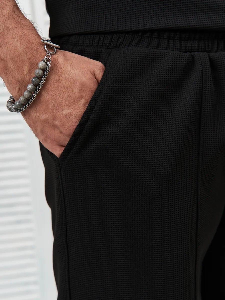 Комплект футболки и шорты из вафельного полотна M Черный (2657755067) - фото 3 Комплект футболки и шорты из вафельного полотна M Черный (2657755067) - фото 3