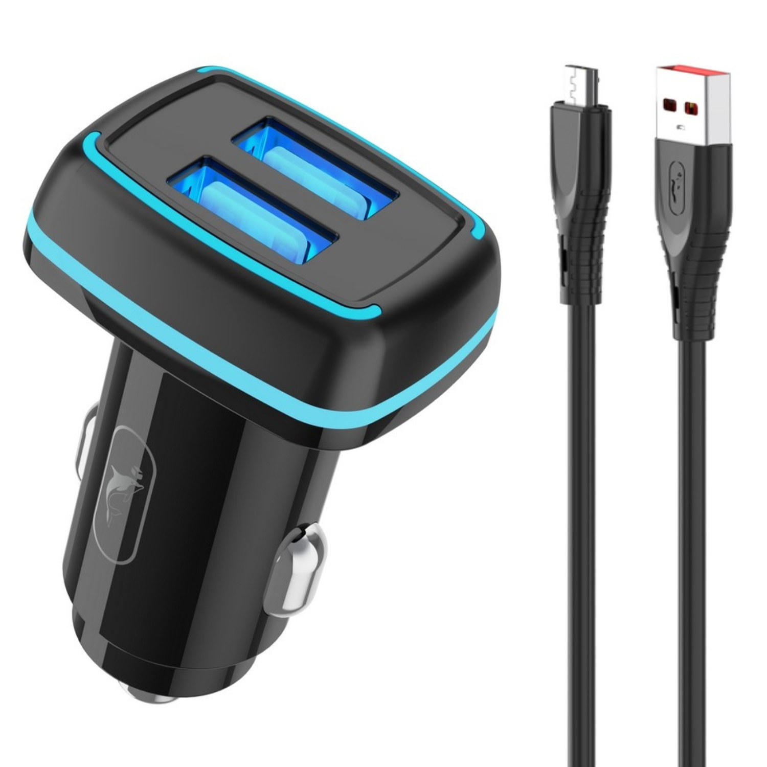 Зарядное устройство для SkyDolphin SZ18V 15 Вт 2xUSB QC 3.0 с кабелем microUSB Black (AZP-000101)