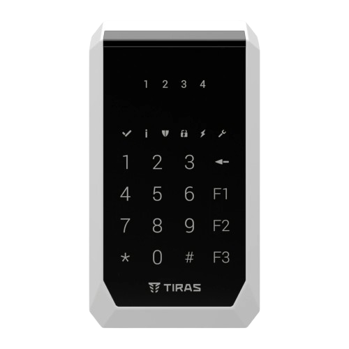 Клавиатура сенсорная светодиодная TIRAS K-PAD4 до 1000 м 4 индикаторы зон Черный (0af3013b) - фото 2
