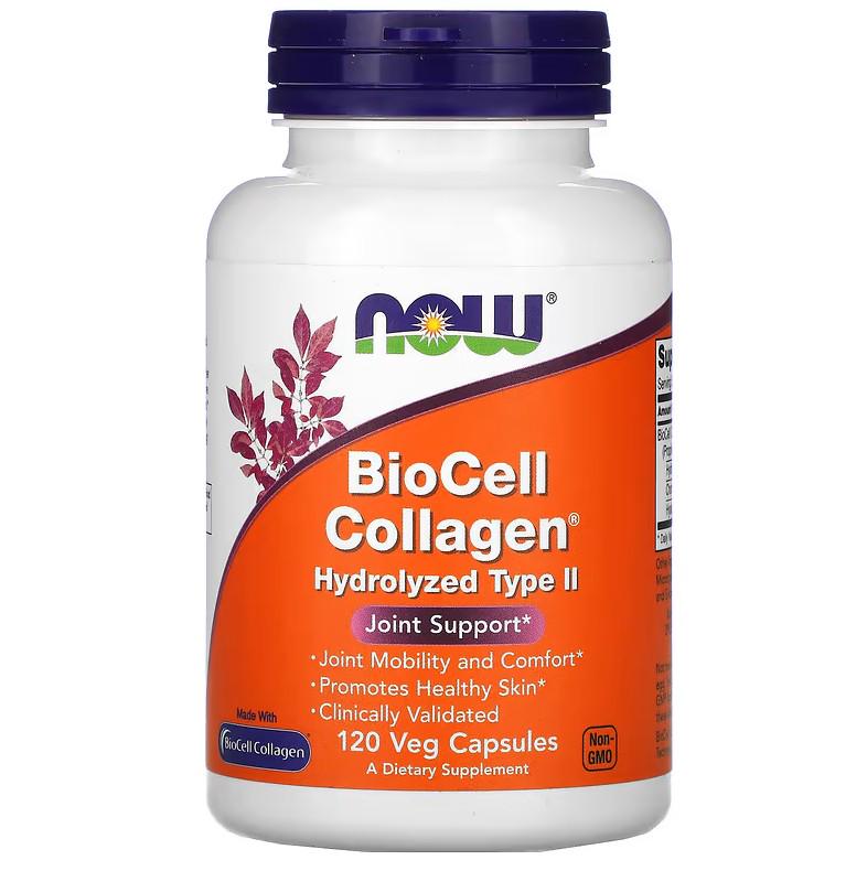 Натуральная добавка Now Foods BioCell Collagen Hydrolyzed Type II 120 капсул