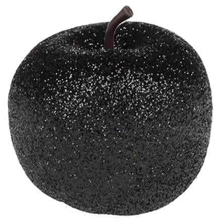 Набор подвесок Яблоко 8 см с глиттером пенопласт 4 шт. Черный (BD-EM2-301)