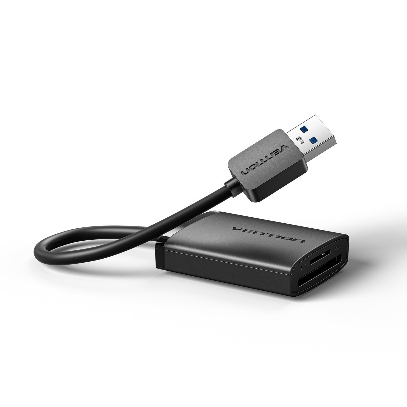 Картридер Vention USB 2в1 3.0 0.15 м Черный (CLPBB)