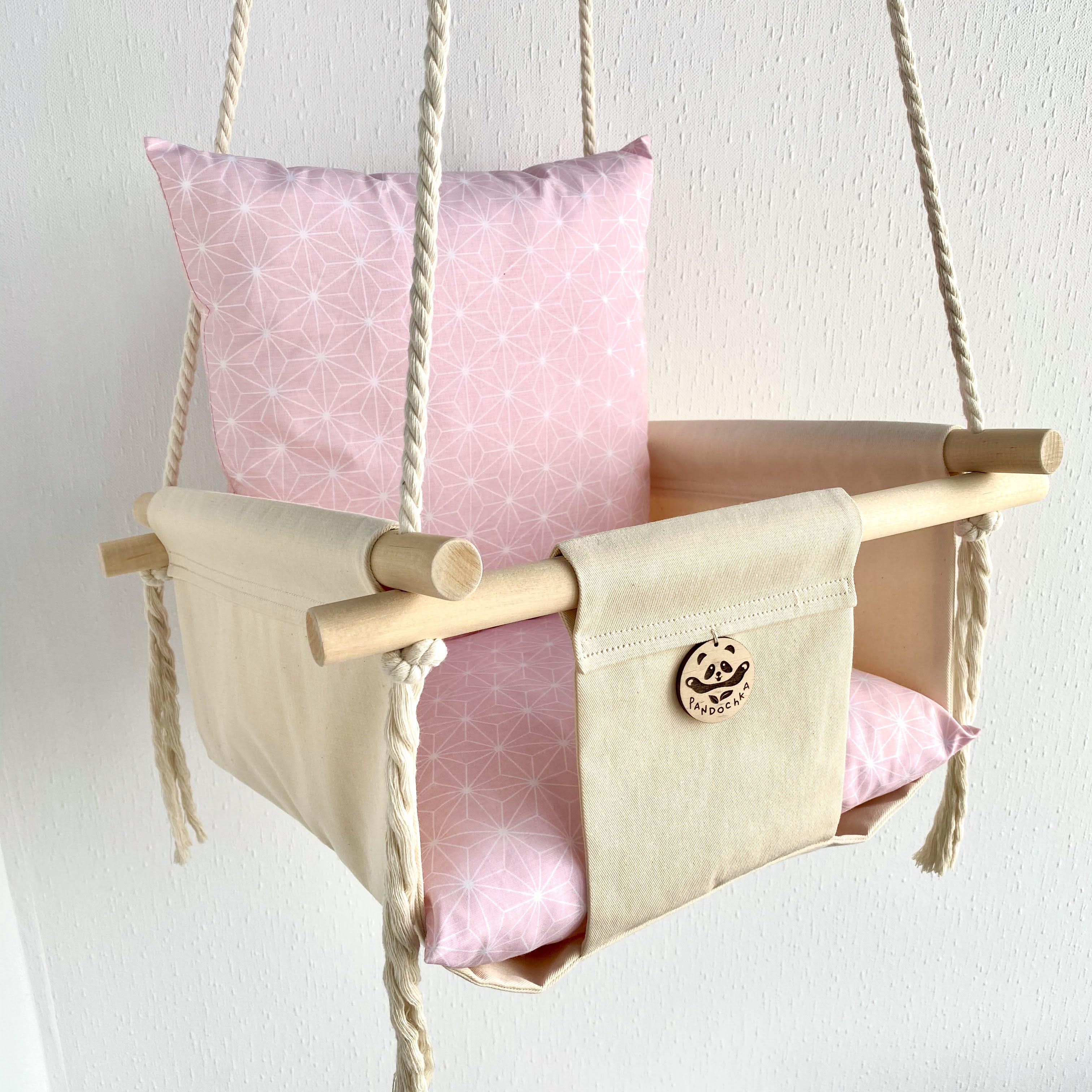 Тканинна дитяча гойдалка 40х40 см Рожевий (7850386-De)