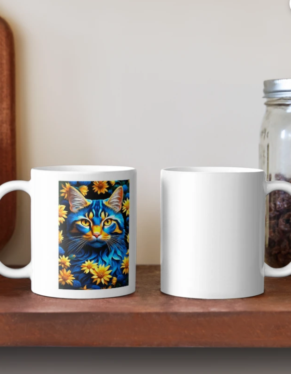 Чашка керамическая с принтом Котик Украина 330 мл Белый (УКР398Ч) - фото 2