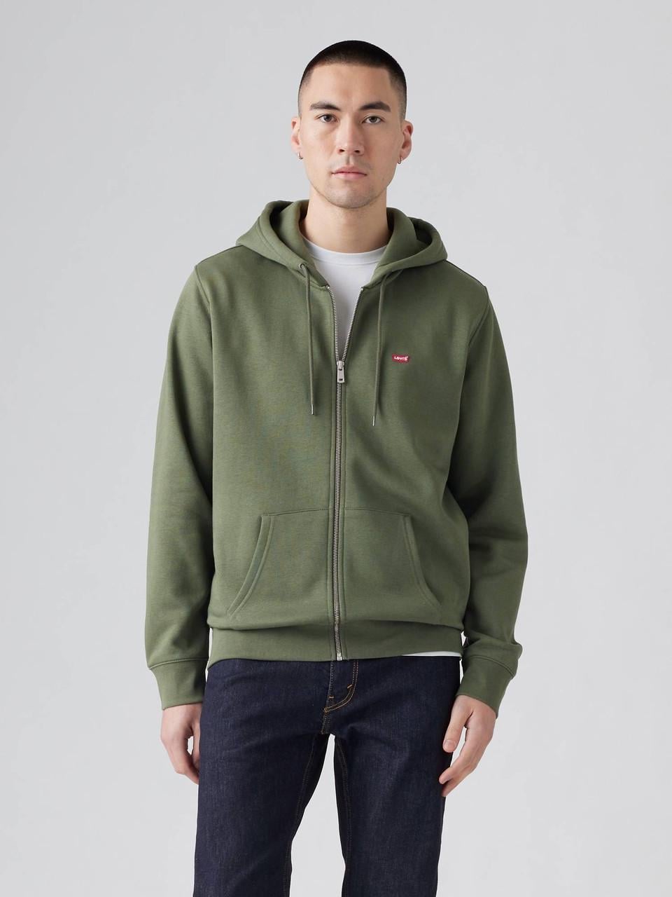 Толстовка мужскаяLevi's Zip Up Hoodie Sweatshirt L Зеленый (2841291189)