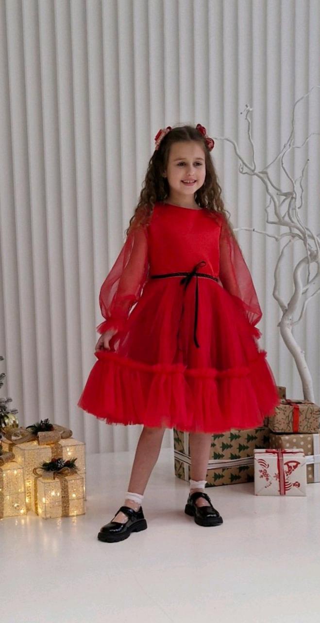 Платье праздничное для девочки 134 см Красный (2452572265) - фото 3 Платье праздничное для девочки 134 см Красный (2452572265) - фото 3