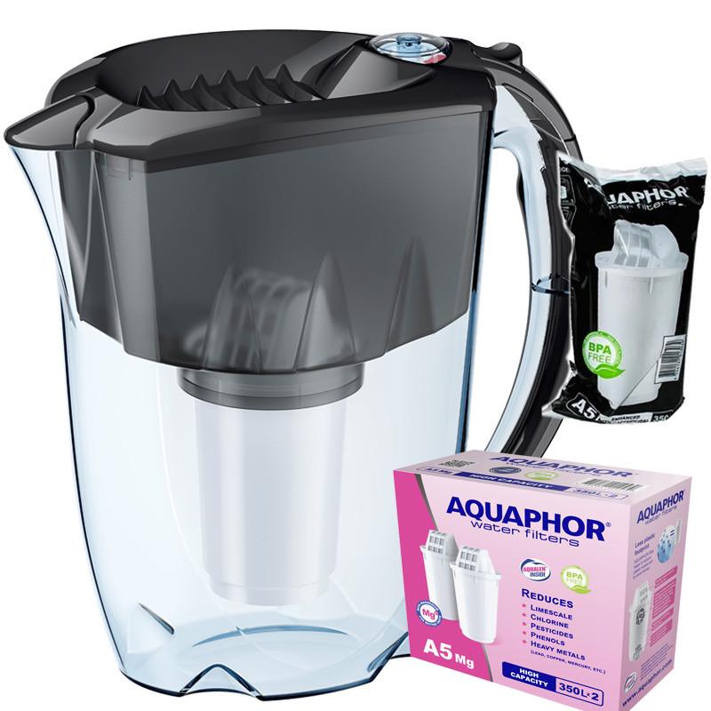 Фильтр-кувшин Аквафор Престиж А5 два модуля А5Mg Черный (1860117624)
