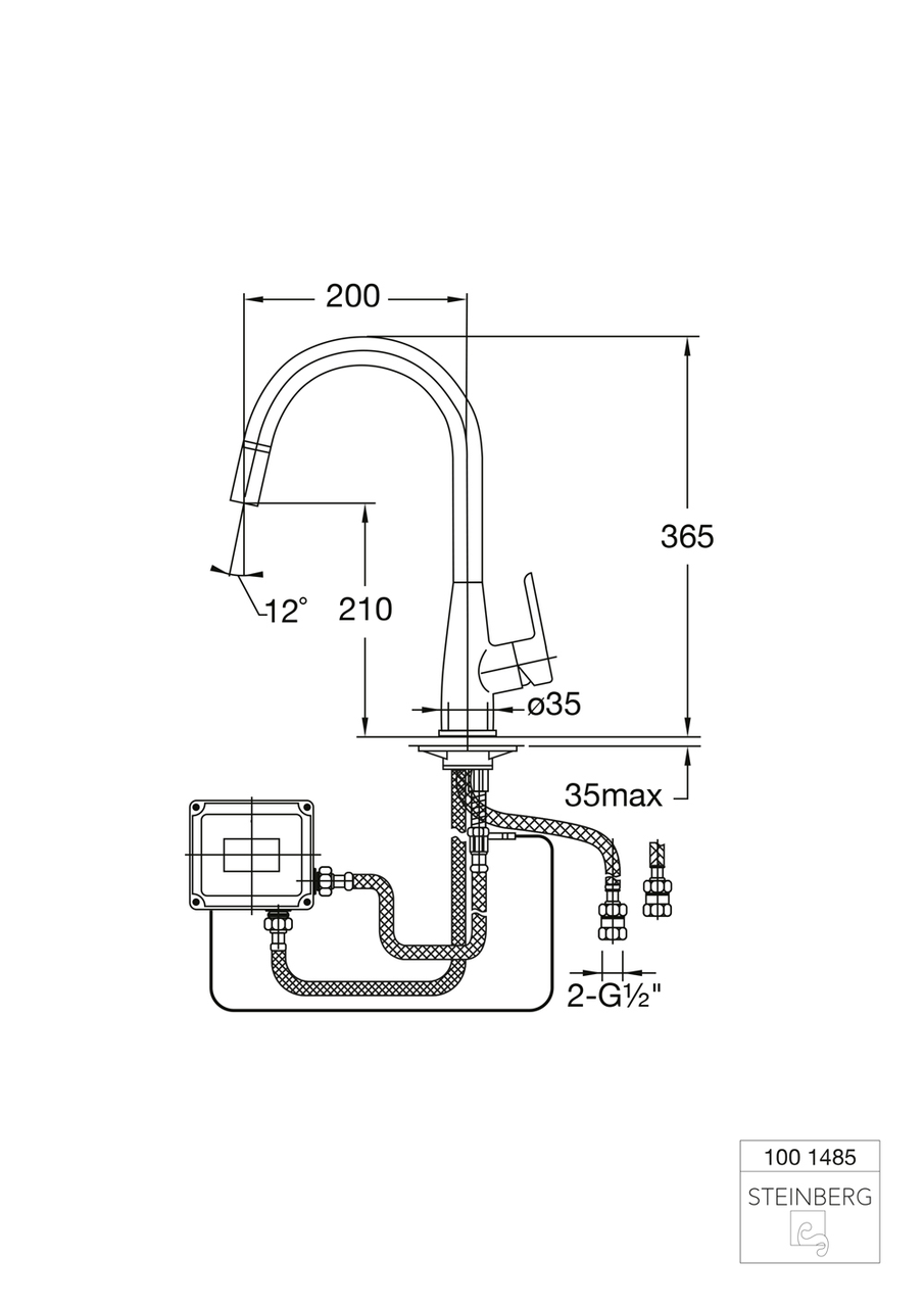 Смеситель для кухни сенсорный Steinberg Serie 100 1485 Хром (1666962886) - фото 4 Смеситель для кухни сенсорный Steinberg Serie 100 1485 Хром (1666962886) - фото 4
