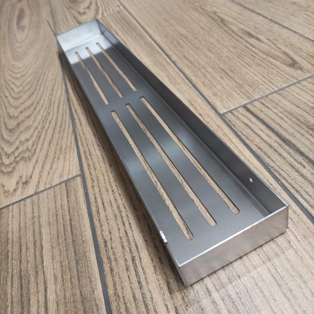 Полиця пряма відкрита Disfact HH-50 L-форми з нержавіючої сталі для ванної кімнати 50 см Сріблястий (3333) - фото 3