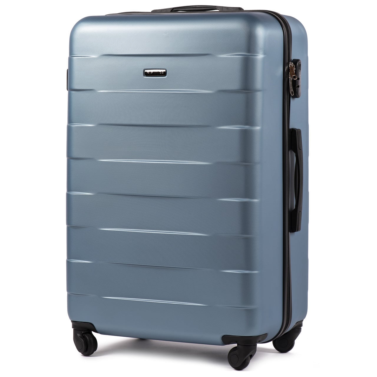 Чемодан ручная кладь Wings 401 малый на 4 колесах 55х37х23 см Голубое серебро