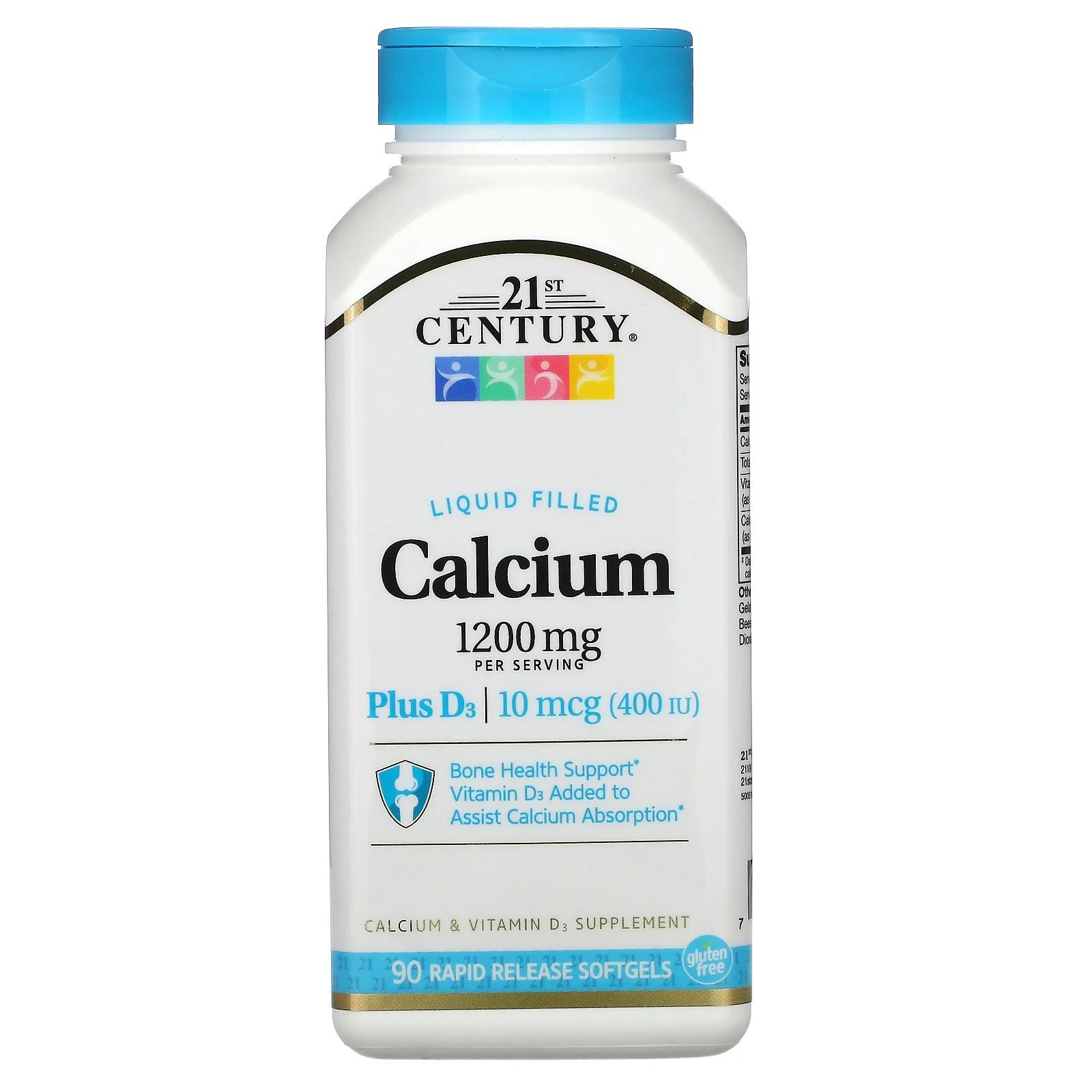 Вітаміни 21st Century Liquid Filled Calcium 1200 мг + D3 90 капсул Вітаміни 21st Century Liquid Filled Calcium 1200 мг + D3 90 капсул