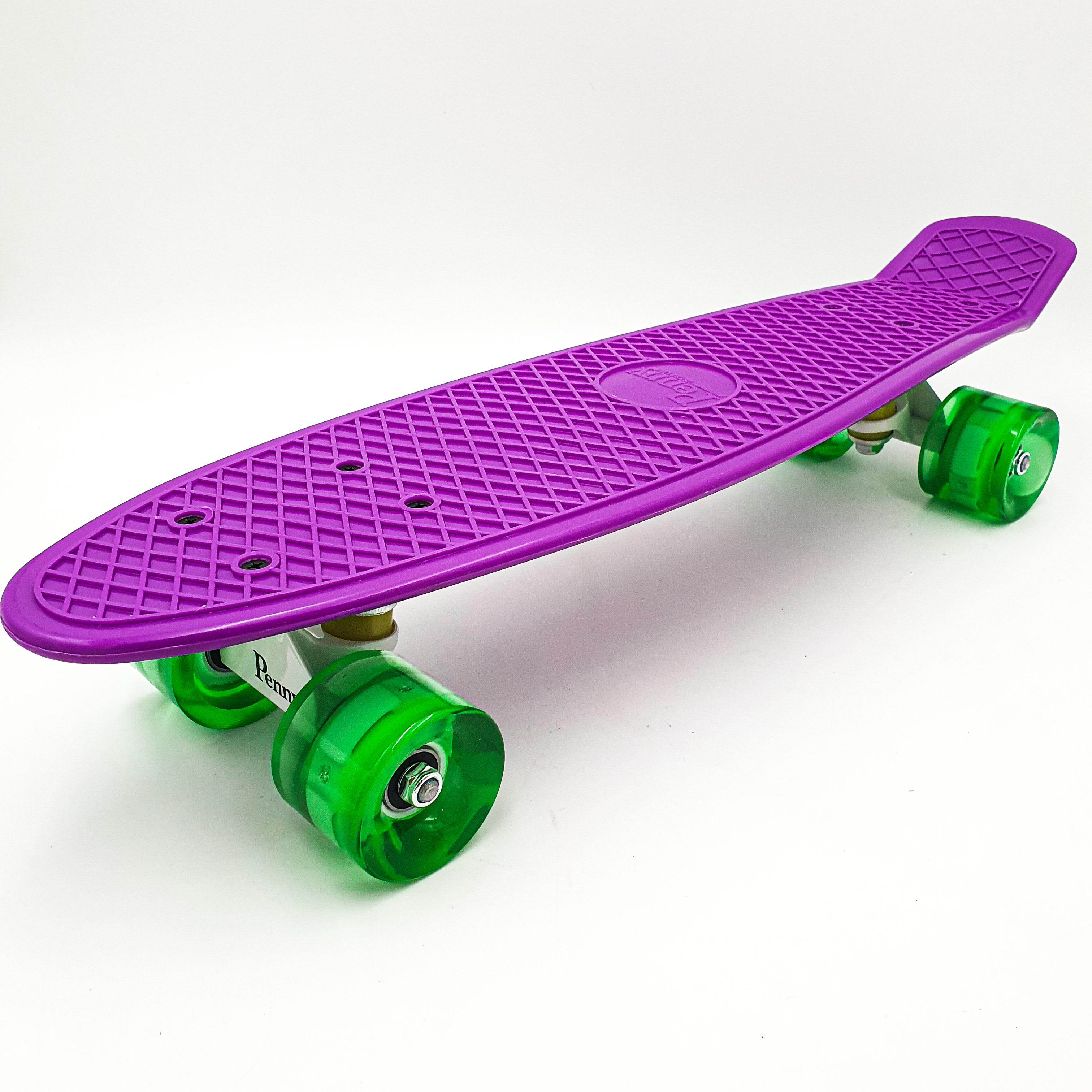 Пенни борд Penny Board Pastel Series 55х15 см ABEC 7 светящиеся колеса Фиолетовый (b09e2008) - фото 5