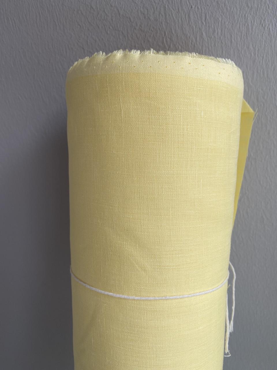 Тканина LINEN PLUS лляна 150 см 1366 Жовтий - фото 2