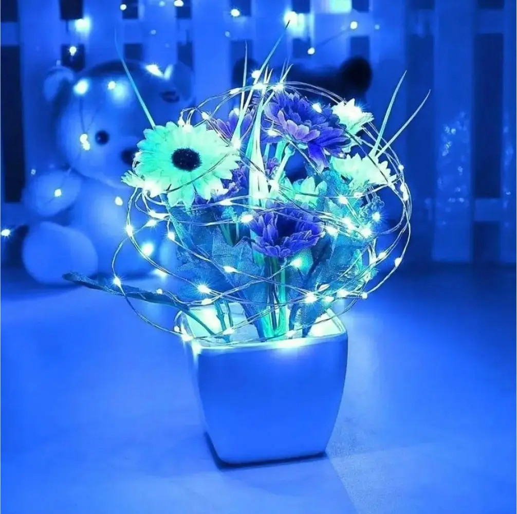 Гирлянда светодиодная нить Роса 20 м от USB 200 LED 8 режимов IP44 Сине-белый - фото 2 Гирлянда светодиодная нить Роса 20 м от USB 200 LED 8 режимов IP44 Сине-белый - фото 2