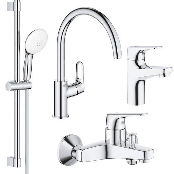 Набір змішувачів для ванни та кухні Grohe Bau Flow UA121640K1