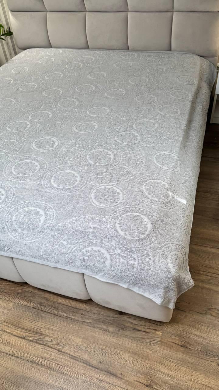 Махровая простыня Евро 200х220 Серый (Д-mur-mahr-pro-004)