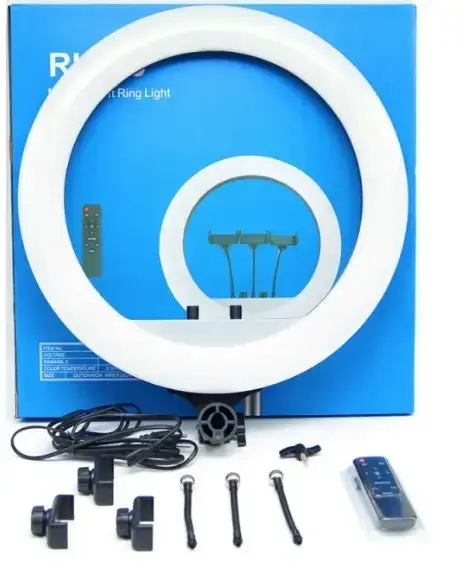 Лампа кільцева LED RL-14 220 V з кріпленням для телефону та пультом 36 см - фото 2 Лампа кільцева LED RL-14 220 V з кріпленням для телефону та пультом 36 см - фото 2