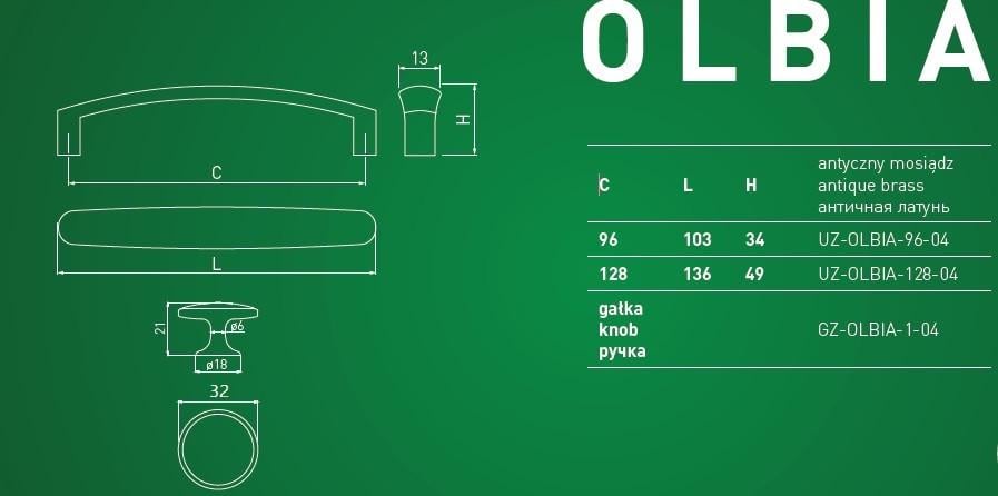 Меблева ручка GTV O GZ-OLBIA-1-04 - фото 3