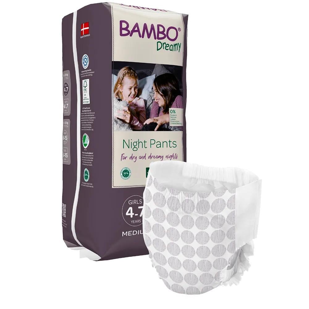 Підгузки-трусики нічні для дівчаток Bambo Dreamy Night Pants 4-7 років 15-35 кг