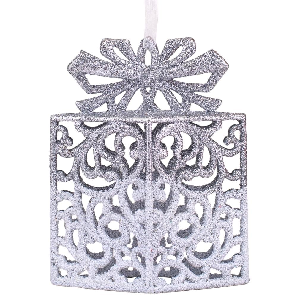 Елочная игрушка Серебряный подарок 11,3 см 4 шт. (6027-014)