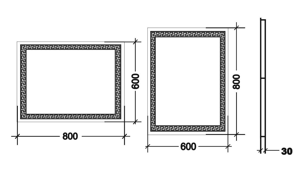 Дзеркало з LED підсвічуванням Пафос з сенсором руху 600х800 мм (PAFOS 1 - 600х800) - фото 3