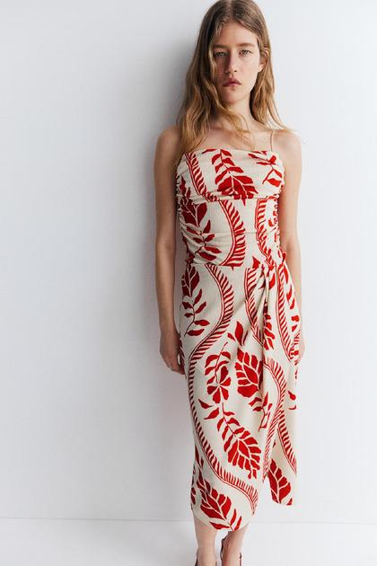 Юбка H&M 1230323П Цветы M Бело-красный