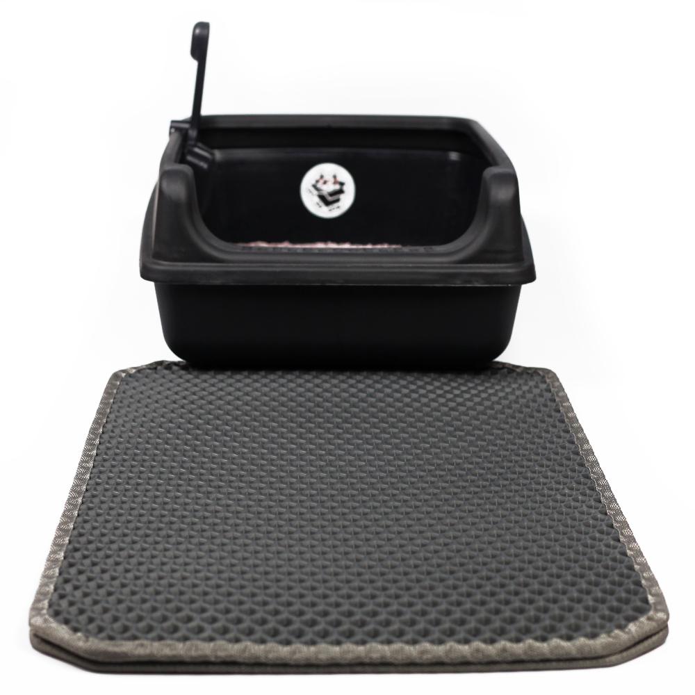 Коврик двухслойный Cat in Box для кошачьего лотка EVA на липучках 60x40 см Серый - фото 3 Коврик двухслойный Cat in Box для кошачьего лотка EVA на липучках 60x40 см Серый - фото 3
