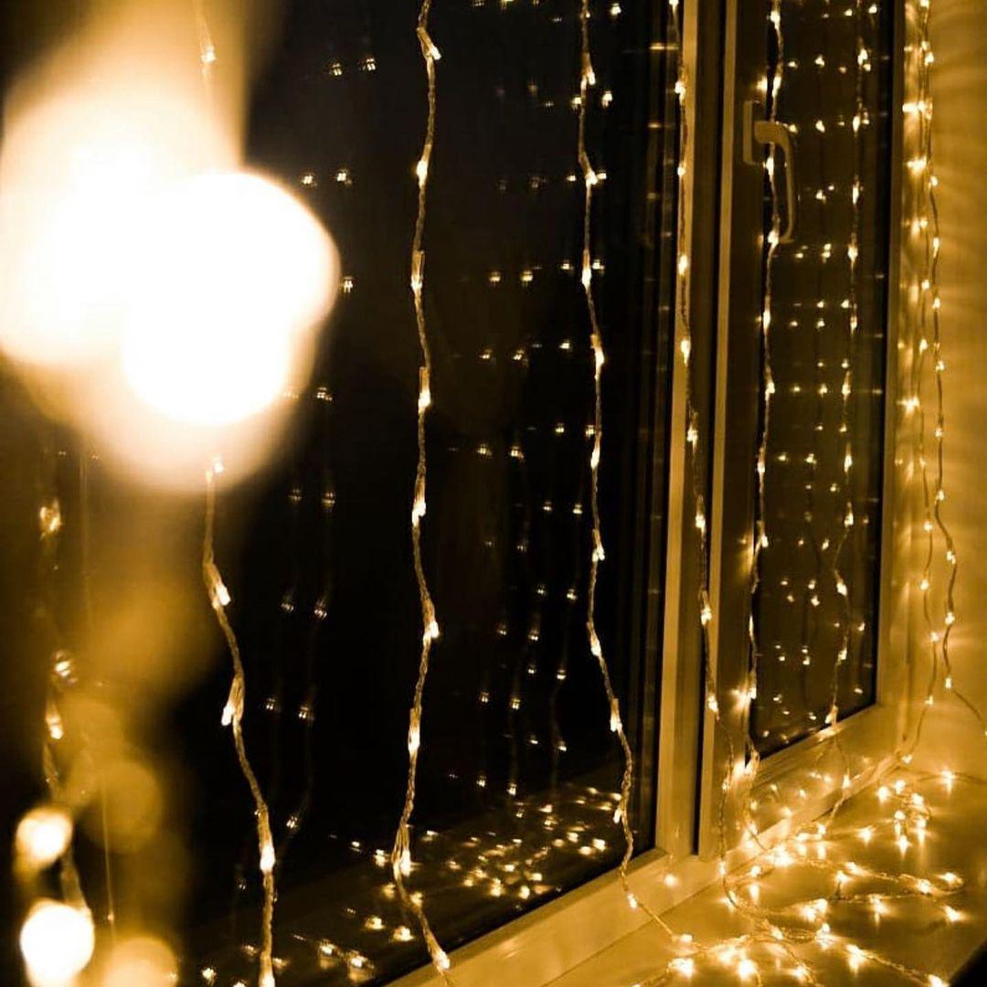 Гирлянда-штора 3х3 м силиконовый провод от 220V Теплый Белый - фото 5