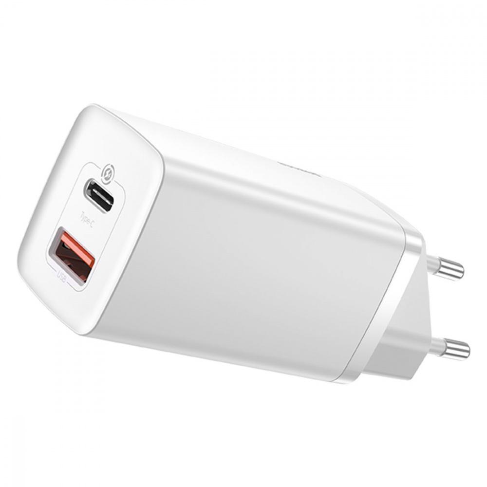 Зарядное устройство сетевое BASEUS GaN2 Lite Quick Charger 65W 1Type-C/1USB Белый (32679 white) - фото 4