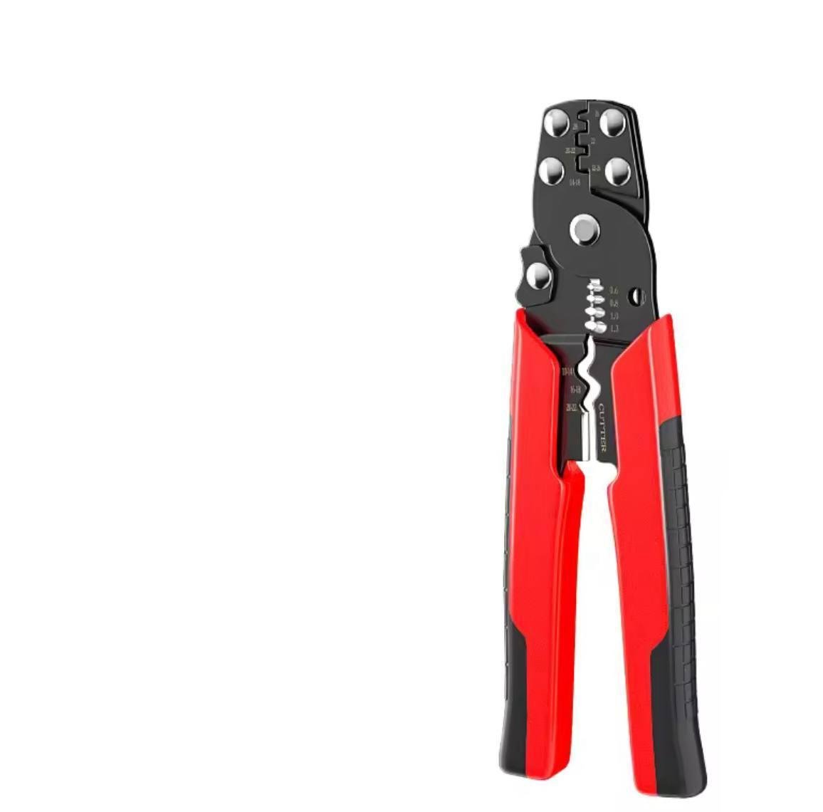 Кліщі обтискні для опресування неізольованих клем універсальні Червоний (Е051523ч)