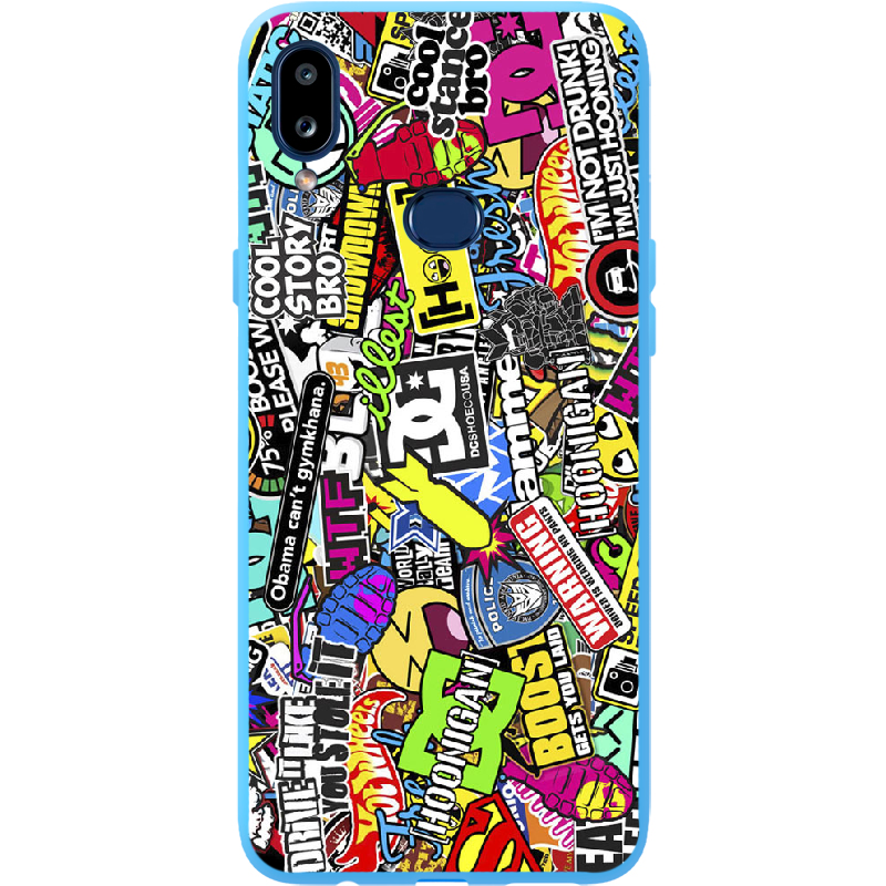 Чехол Boxface Samsung A107 Galaxy A10s Multicolored Inscriptions Голубой силикон (37944-up880-41588)
