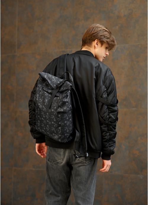 Міський рюкзак чоловічий роллтоп Sambag тканинний з відділенням під ноутбук Чорний (5360271841)