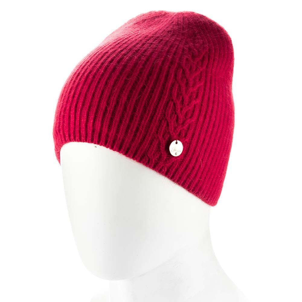 Шапка женская зимняя из ангоры Atrics WH903 с узором без отворота утепленная флисом Красный - фото 1 Шапка женская зимняя из ангоры Atrics WH903 с узором без отворота утепленная флисом Красный - фото 1