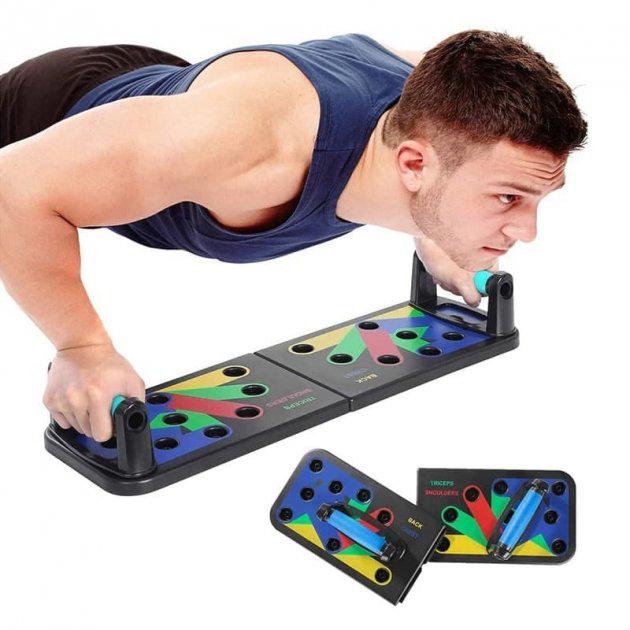 Доска-тренажер для отжиманий Foldable Push Up Board от пола с различными упорами 65х19,5 см - фото 3