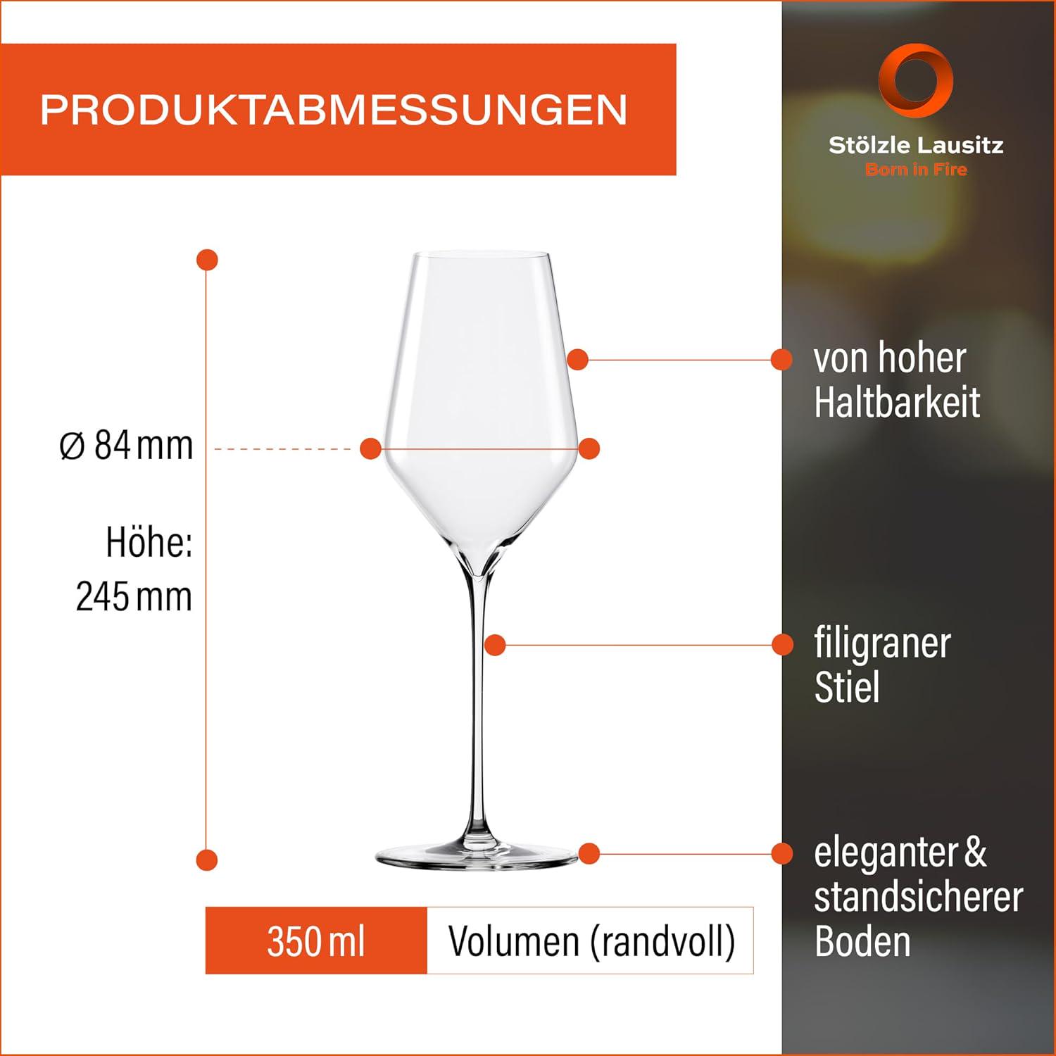 Набор бокалов для белого вина Stölzle Lausitz Q1 350 мл 6 шт. (4200002-1) - фото 3