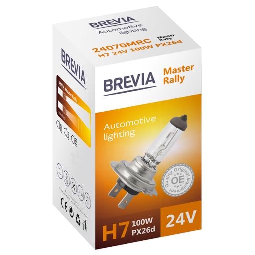 Галогеновая лампа Brevia H7 24V 100W PX26d Master Rally CP