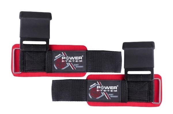 Крюки для тяги на запястья Power System Hardcore Hooks PS-3310 Black/Red - фото 1