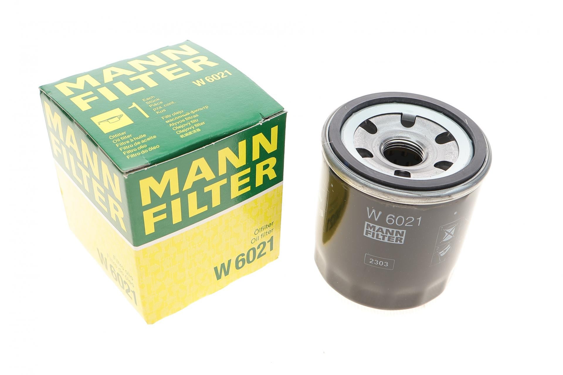 Фильтр масляный Mann-Filter для Chevrolet Aveo 1,2 08-/Spark 1,0-1,2 10-/Ravon R2 1,2 15-/R4 1,5 16- (W 6021)