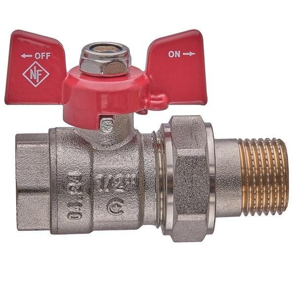 Кран шаровой Nolf NFC.921 NF3150 1/2" ВЗ с американкой бабочка (269358)