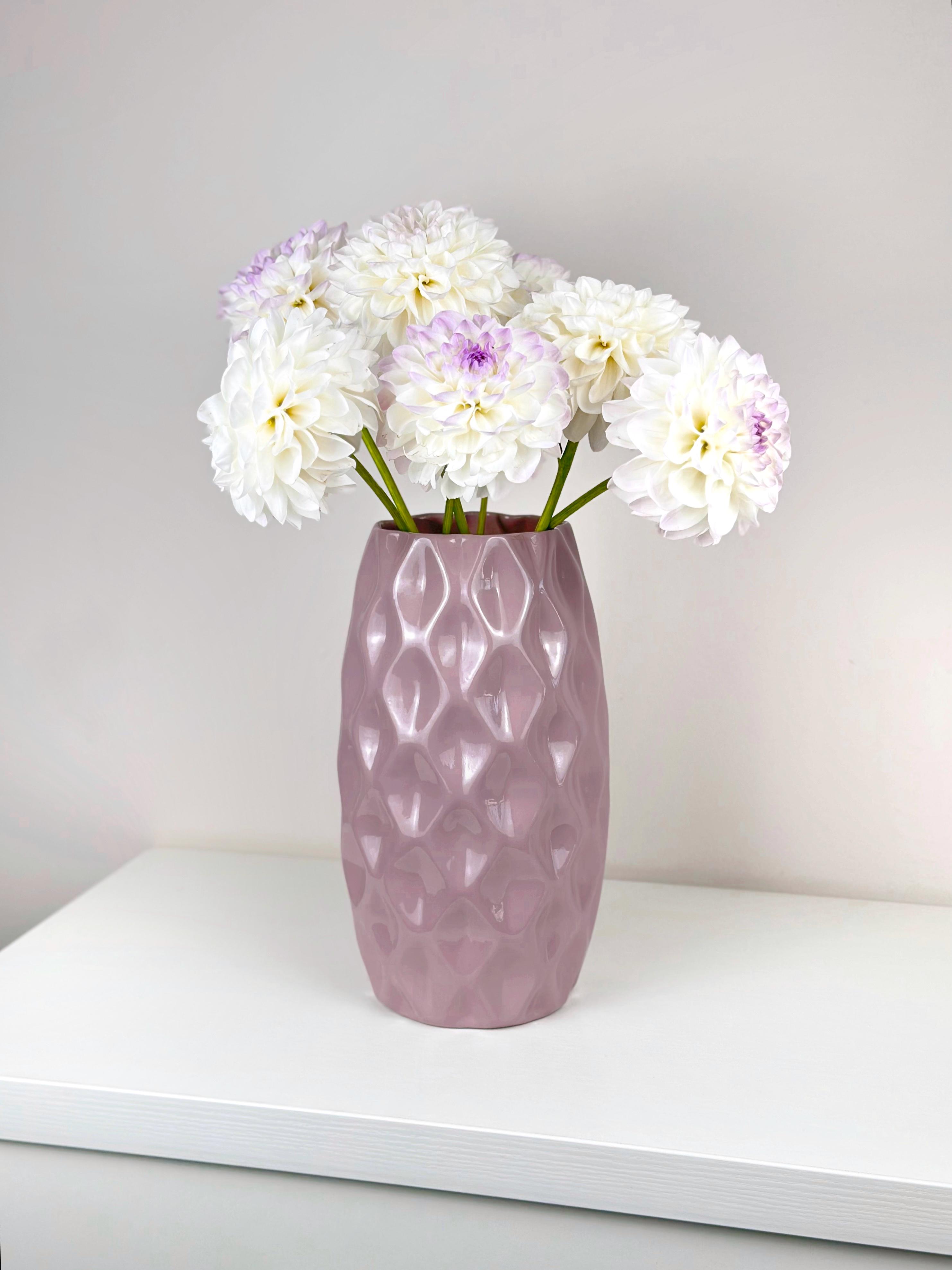 Ваза для квітів та декору керамічна глиняна Соти 29 см Фіолетовий (4001-1)