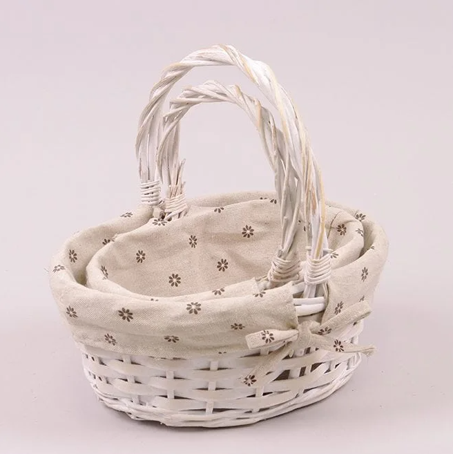 Комплект корзин с тканью Flora 2 шт. Белый (50088)