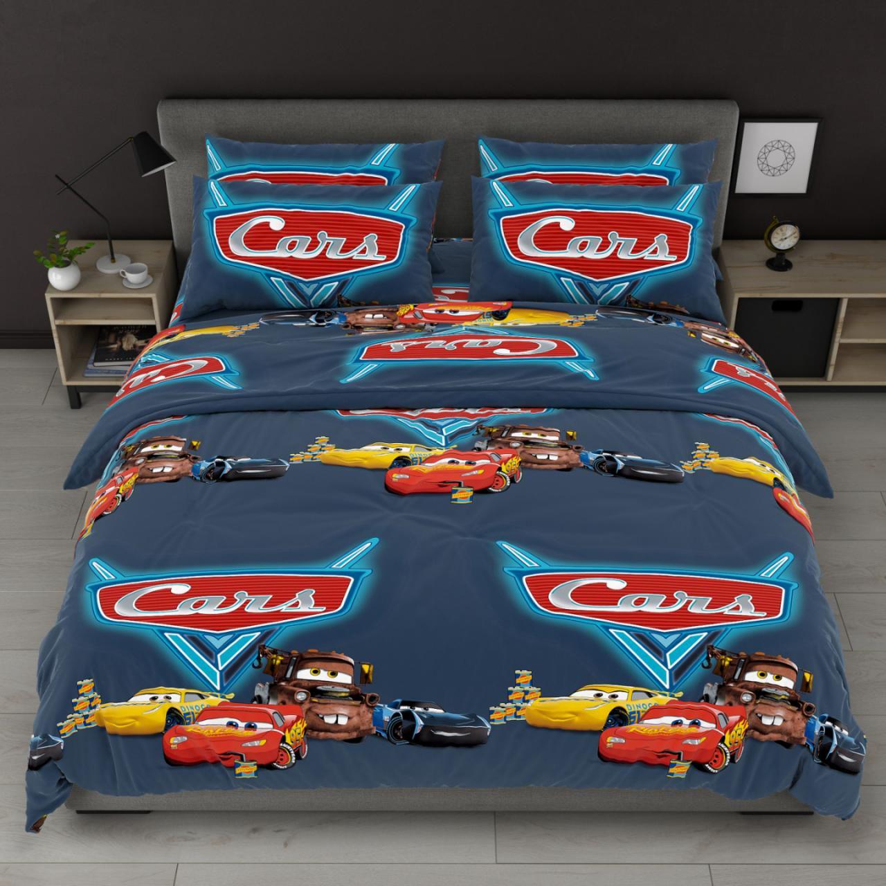 Комплект дитячої постільної білизни Тачки полуторний бязь Голд Lux 150x220 см (29348292)