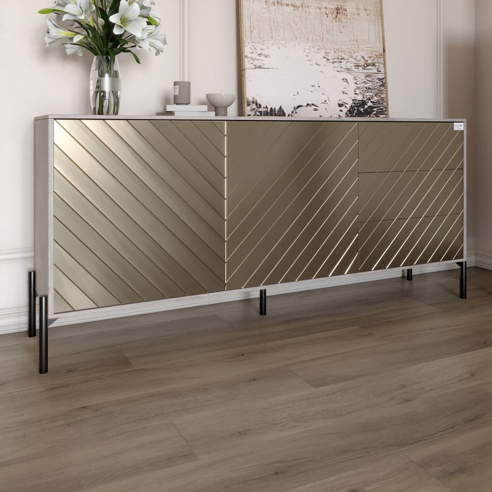 Комод Lion Амарант 158,5x39x77 см Шварцвальд/Перламутровый металлик (LION-041925)