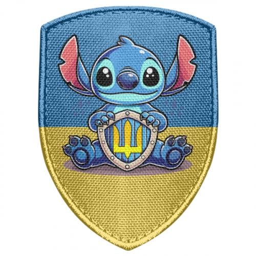 Шеврон щит Стич держащий герб Украины (18727422-59-209613)