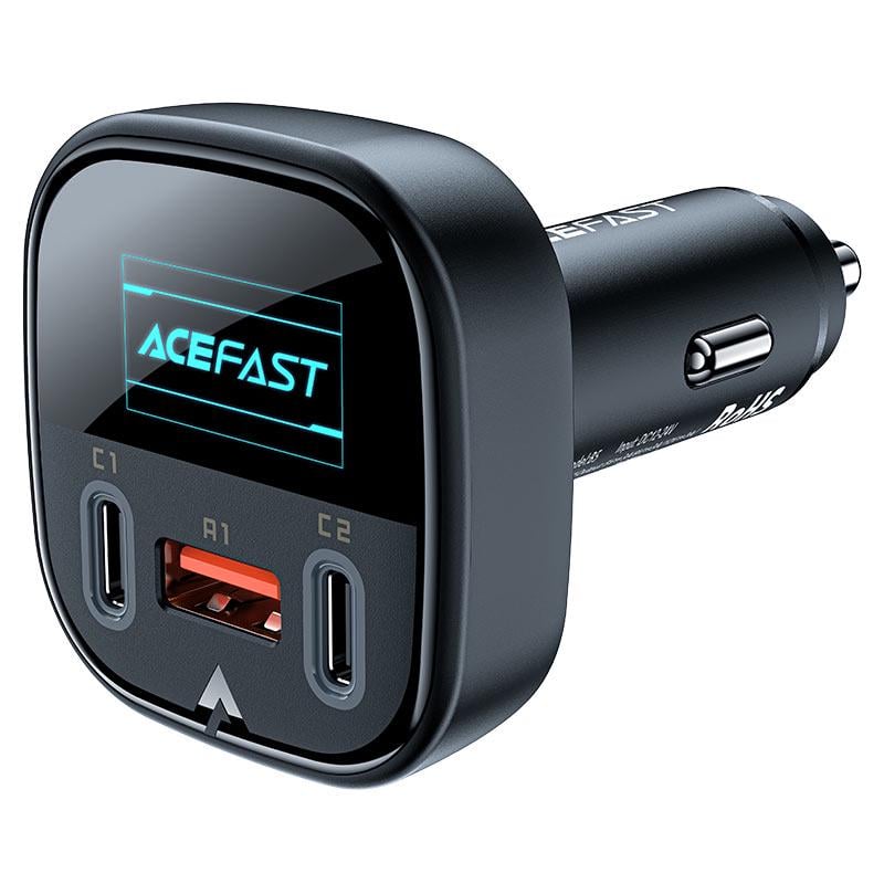 Зарядное устройство автомобильное для Acefast B5 101W 2C+A metal car charger with OLED smart display (6974316281436)