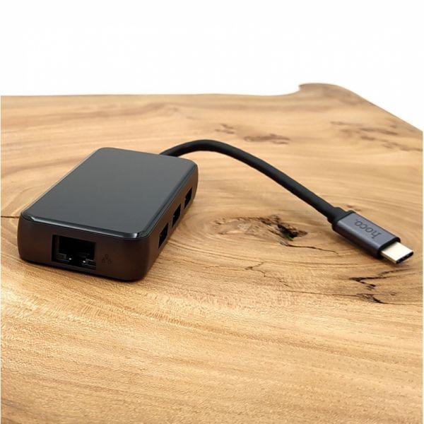 Концентратор Type-C 6в1 USB 3.0/HDMI/PD/RJ45 Ho - фото 3