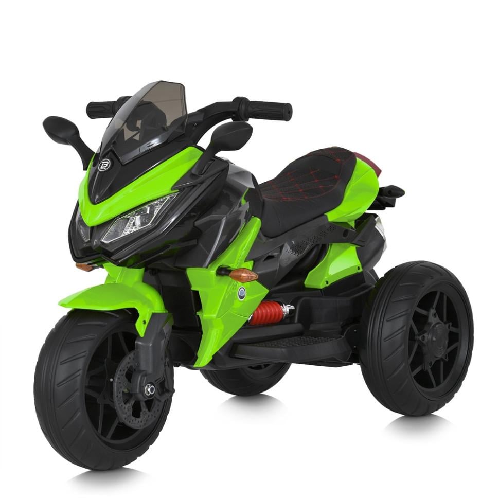 Детский электрический мотоцикл Bambi Racer 12V одноместный до 30 кг Зеленый (DE-169-E-923)