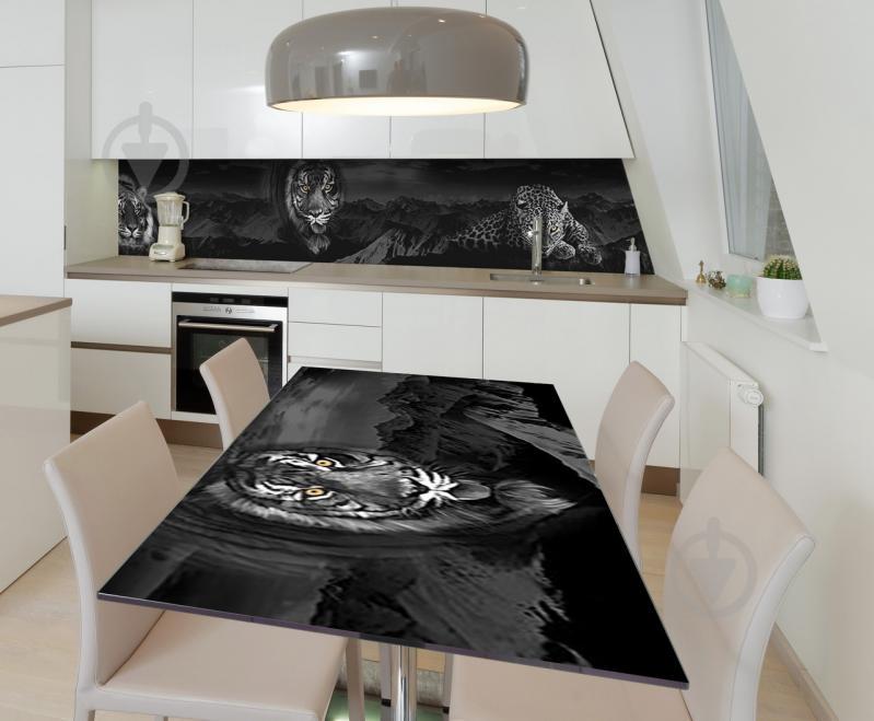 Наклейка виниловая на стол Zatarga  "Тигр Леопард"  600х1200 мм