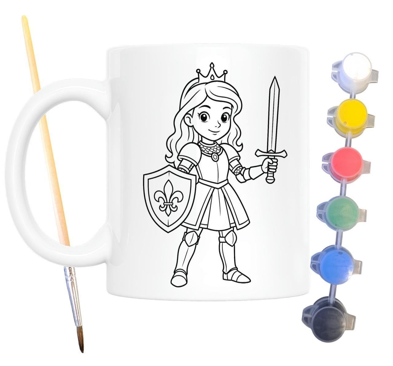 Набор для творчества кружка раскраска Принцесса Рыцарь 330 мл Белый (КР0129)