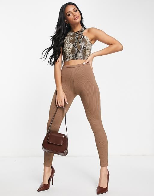 Топ Missguided TJC3100466 змеиный принт р. 38 Хаки